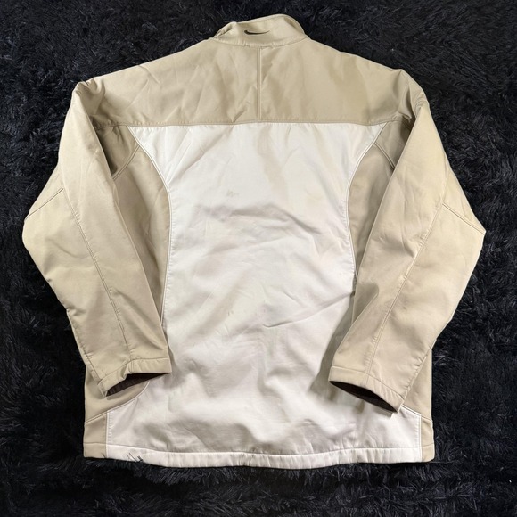 Nike Jacket Mens XL Beige White Fleece Lined Full Zip Zip Pockets Swoosh Outdoor - Picture 13 of 14